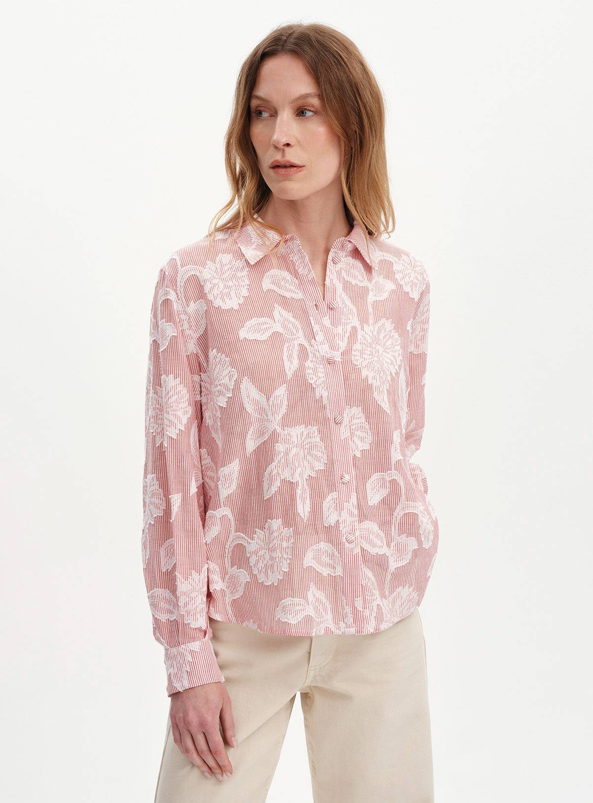 FINERY Heidi Floral Stripe Collared Blouse 20 - Image 1